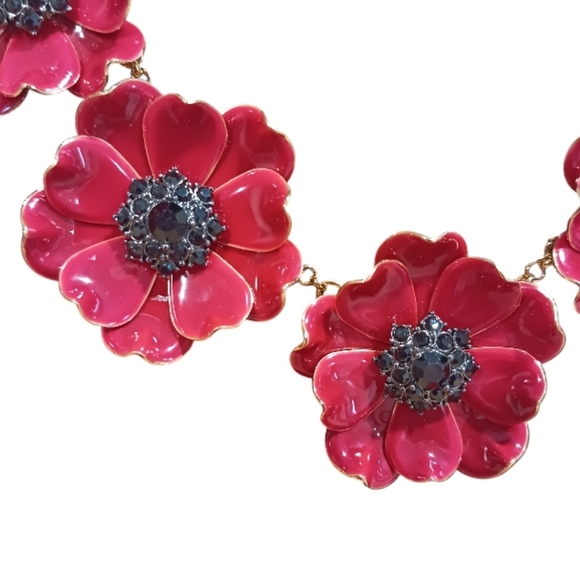 SOLD Kate Spade Precious Poppies Statement Necklace RARE - Picture 5 of 11